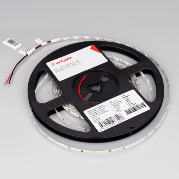 Лента Arlight RT-A60-5mm 2835 028614(2) 24W 12V 2050lm белый (теплый) IP20